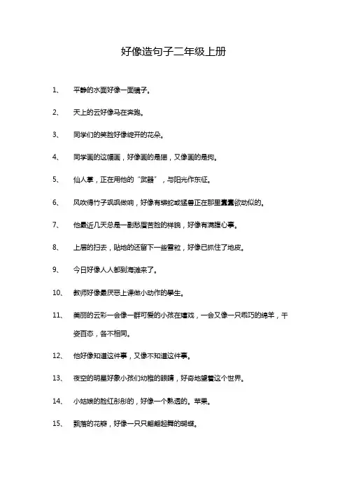 好像造句子二年级上册