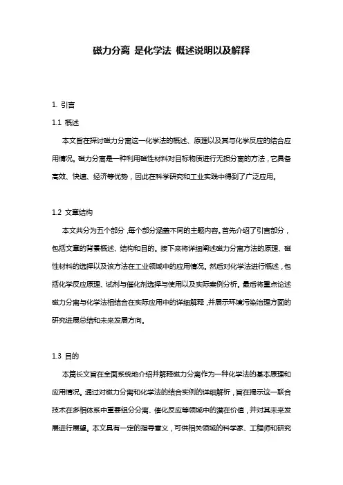 磁力分离_是化学法_概述说明以及解释