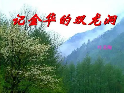 记金华的双龙洞  ppt