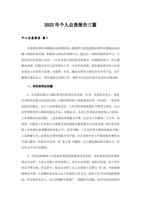 2023年个人自查报告三篇_10
