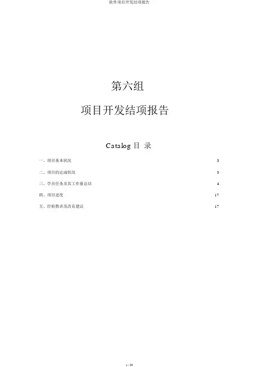 软件项目开发结项报告
