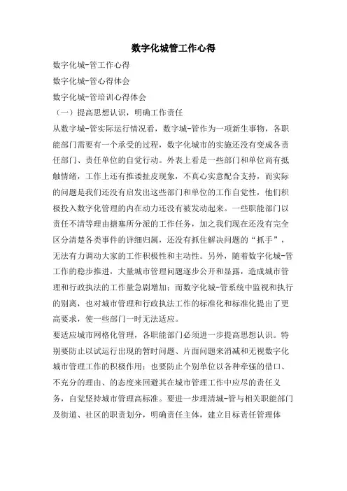 数字化城管工作心得