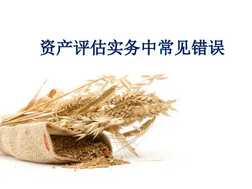 资产评估实务中常见错误
