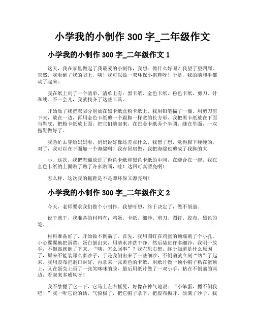 小学我的小制作300字二年级作文