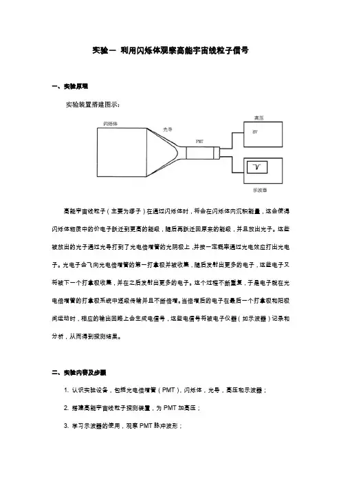 实验一报告_利用闪烁体观察高能宇宙线粒子信号