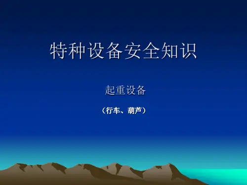 特种设备安全知识(行车、葫芦)