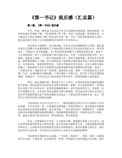 《第一书记》观后感（汇总篇）