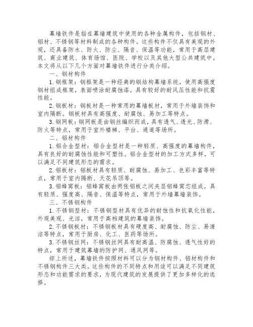 幕墙铁件分类