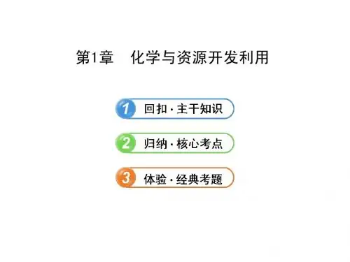高三化学一轮复习精品课件-选修2.1化学与资源开发利用