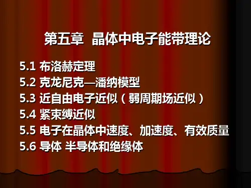第五章 晶体中电子能带理论