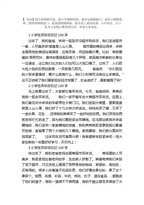 小学生买年货日记100字6篇