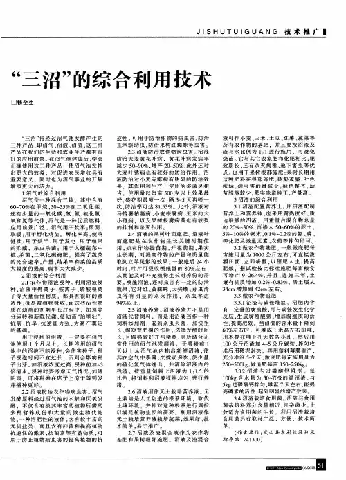 “三沼”的综合利用技术
