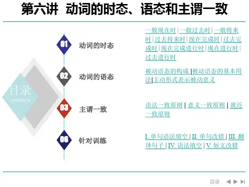 动词的时态、语态和主谓一致