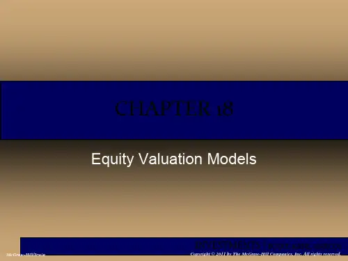INVESTMENTS 投资学 (博迪BODIE, KANE, MARCUS)Chap018 Equity Valuation Models-精品文档40页