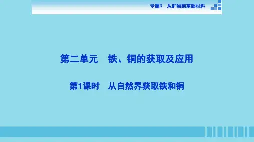 2020苏教版化学必修1 第2单元 铁铜的获取及应用 第1课时 从自然界获取铁和铜
