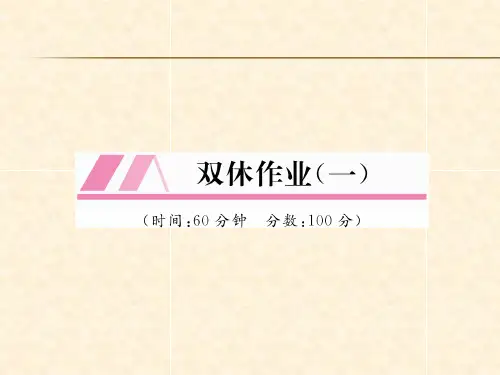 秋八年级数学沪科版上册课件：双休作业1 (共22张PPT)