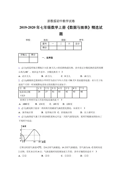 2019年秋浙教版初中数学七年级上册《数据与图表》单元测试(含答案) (360)