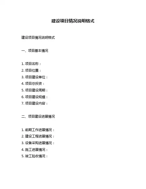 建设项目情况说明格式