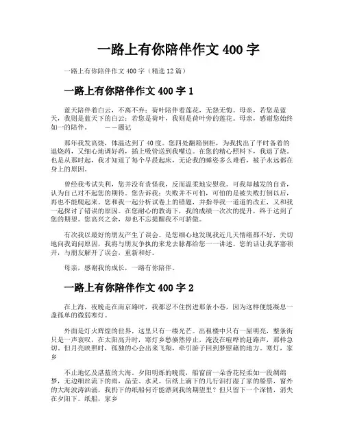 一路上有你陪伴作文400字