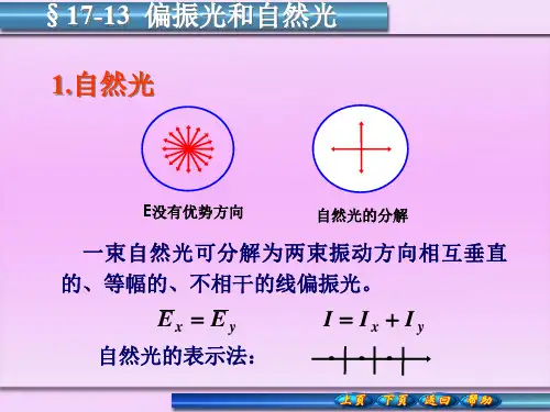 大学物理波动光学起偏和检偏  马吕斯定律