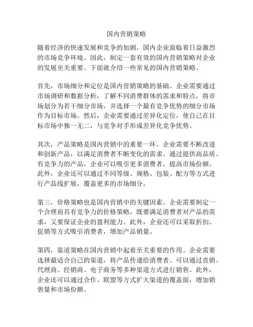 国内营销策略
