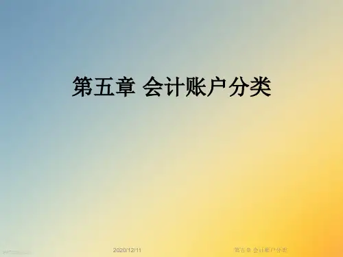 第五章 会计账户分类