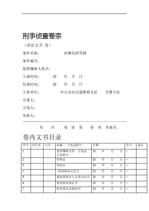 刑事侦查卷宗