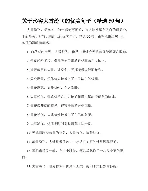 关于形容大雪纷飞的优美句子(精选50句)