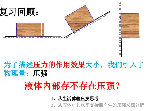 物理九年级第一学期  6.3液体内部的压强课件