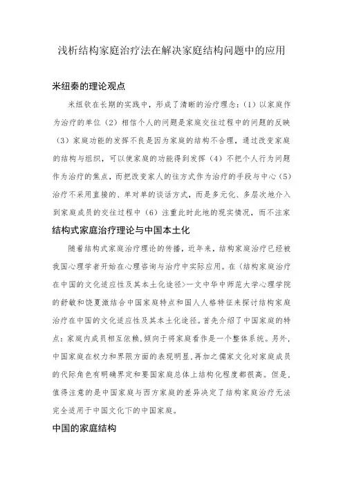 结构家庭治疗理论