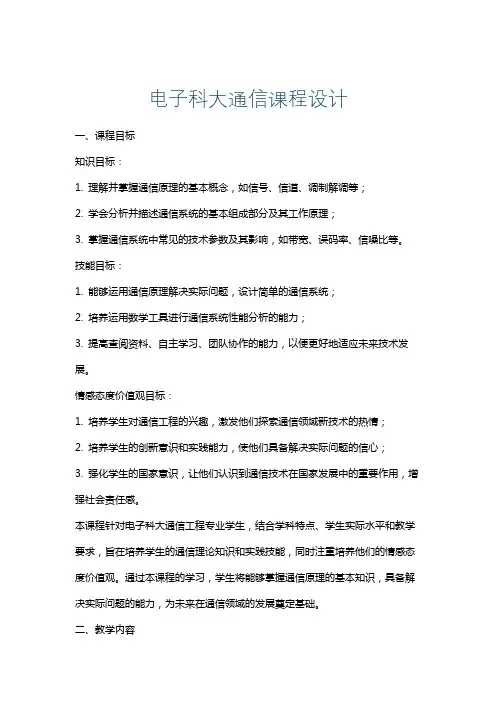 电子科大通信课程设计