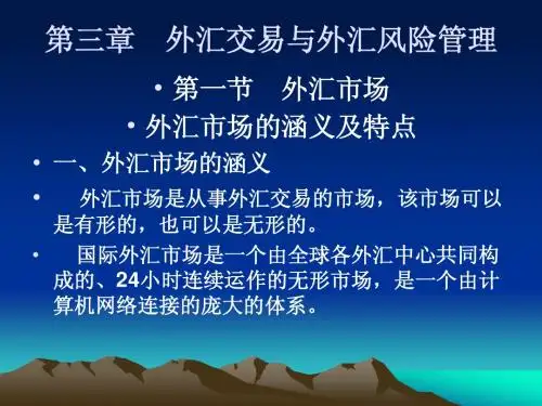 淮阴市中考满分作文-第三章：外汇业务与外汇风险管理