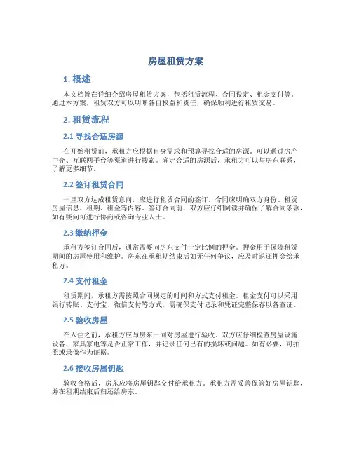 房屋租赁方案