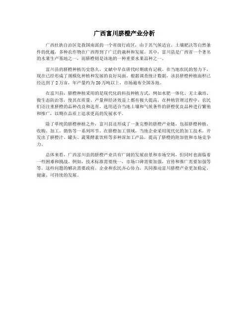 广西富川脐橙产业分析
