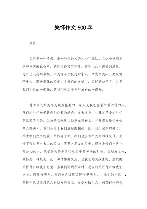 关怀作文600字