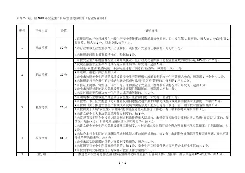 经开区2018年安全生产目标管理考核细则(行业专业