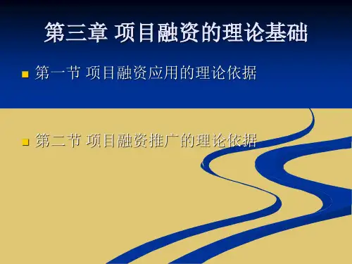 第3章 项目融资的理论基础《项目融资》PPT课件