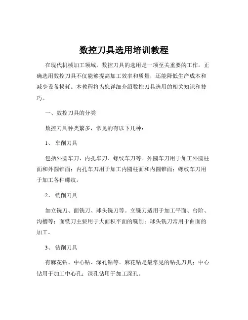 数控刀具选用培训教程