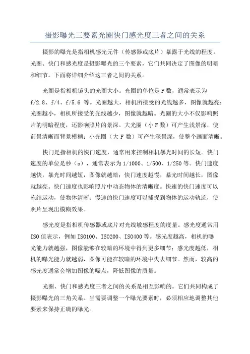 摄影曝光三要素光圈快门感光度三者之间的关系
