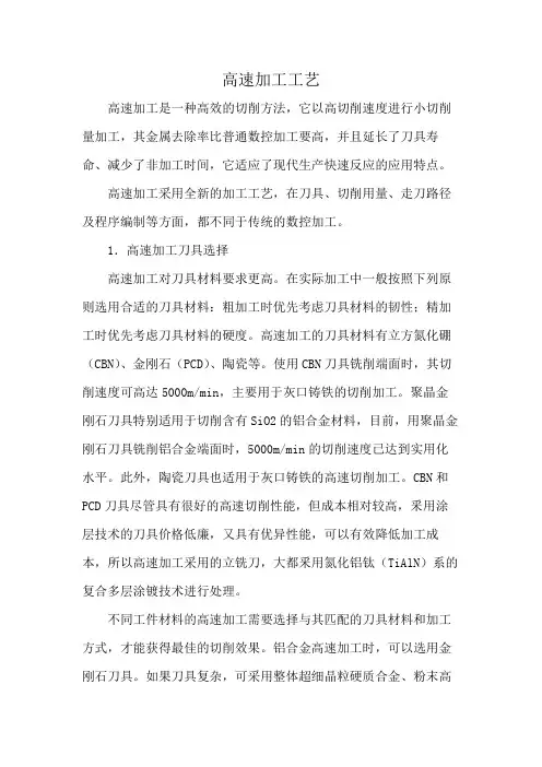 高速加工工艺