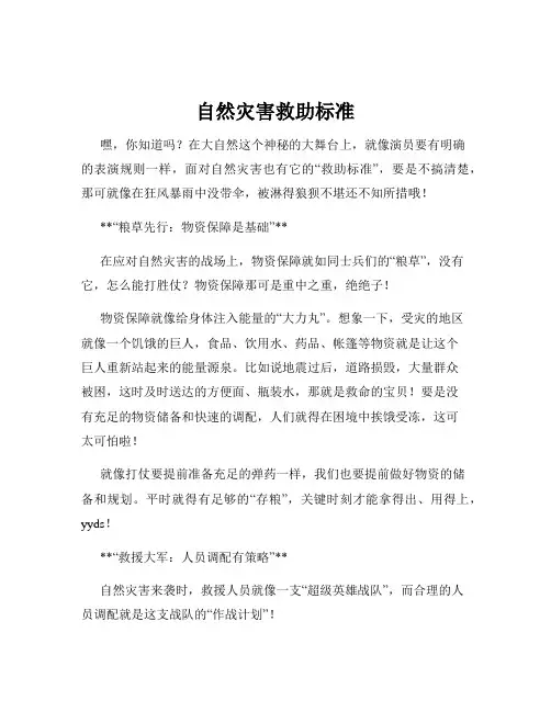 自然灾害救助标准