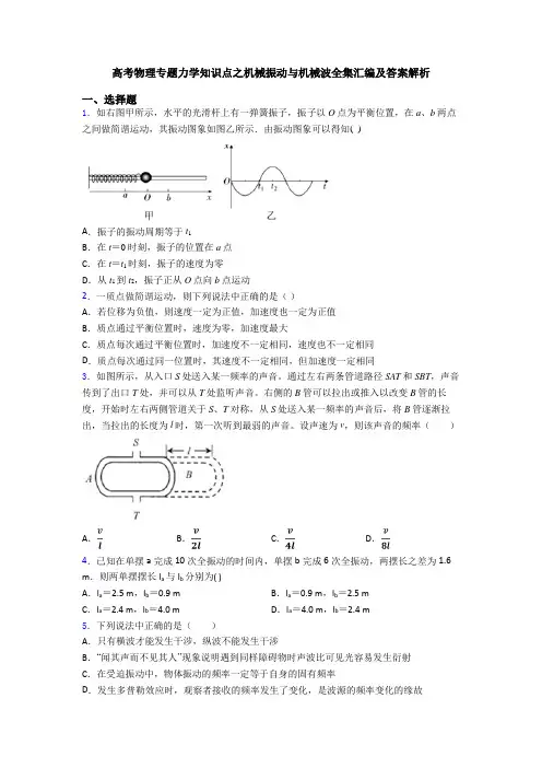 高考物理专题力学知识点之机械振动与机械波全集汇编及答案解析