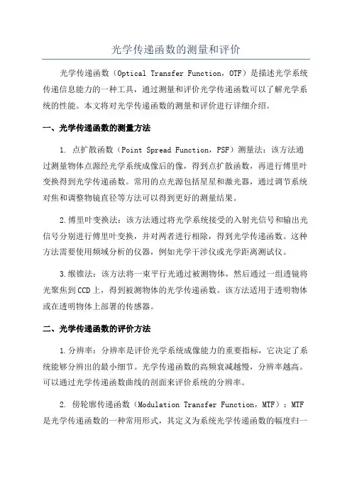 光学传递函数的测量和评价