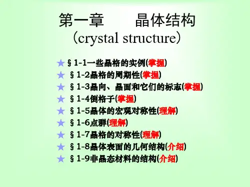 第一章晶体结构