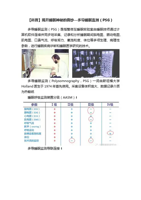 【科普】揭开睡眠神秘的面纱—多导睡眠监测（PSG）