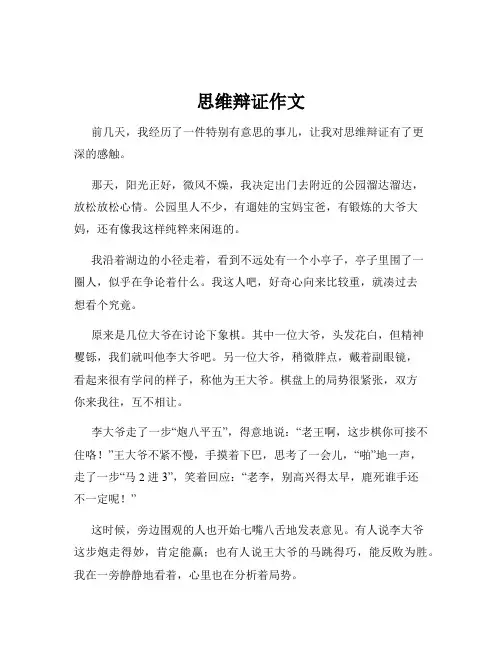 思维辩证作文