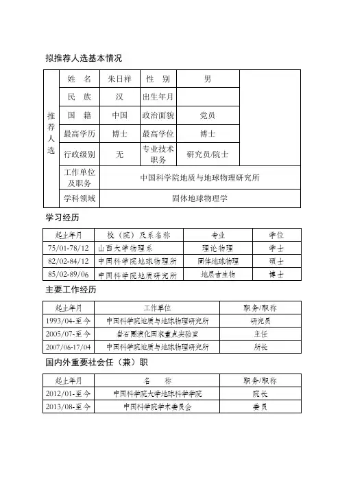 姓名朱日祥性别男