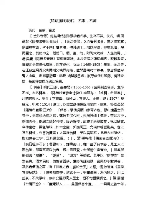 [转贴]紫砂历代　名家．名师