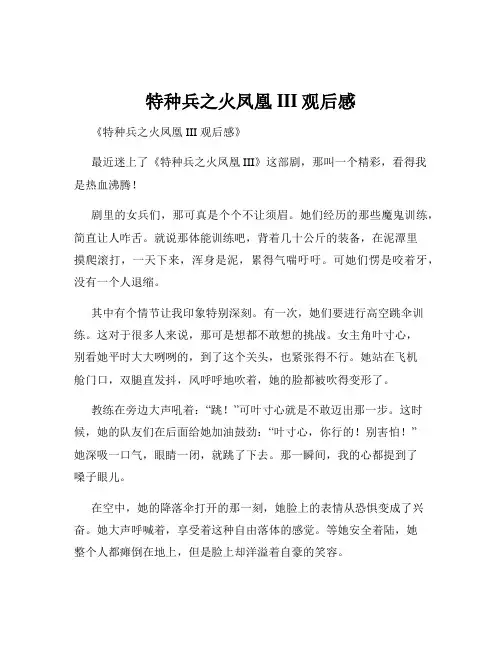 特种兵之火凤凰III观后感
