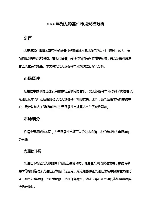 2024年光无源器件市场规模分析